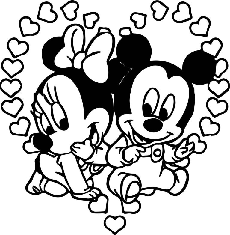 Baby Mickey And Minnie Coloring Pages