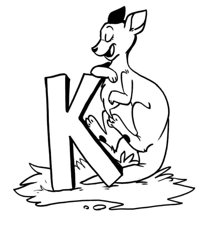 Baby Kangaroo Joey Coloring Page