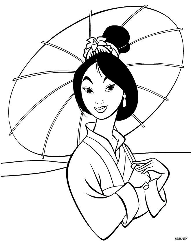 Coloring Pages For Kids Disney Mulan