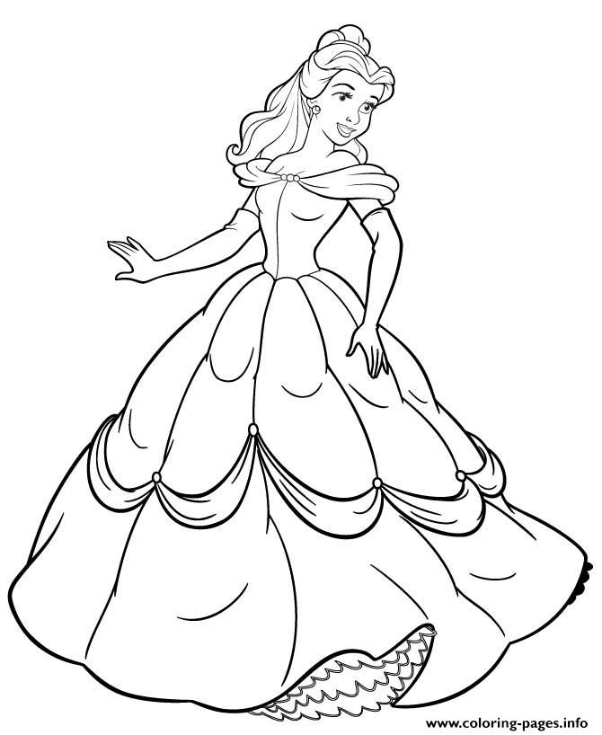 Belle Printable Coloring Sheet Princess Coloring Pages