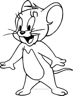 Coloring Happy Cute Tom And Jerry Pictures
