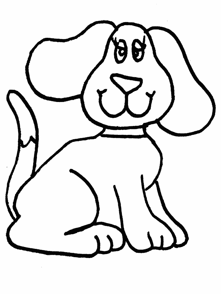 Beautiful Cute Easy Dog Coloring Pages