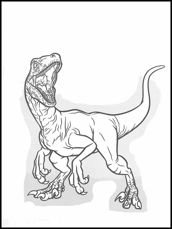 Blue Raptor Dinosaur Coloring Pages