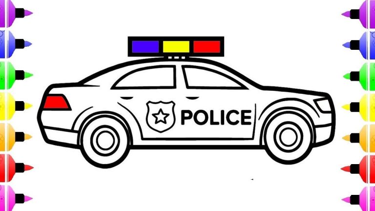Coloring Page Police Car Drawing For Kids