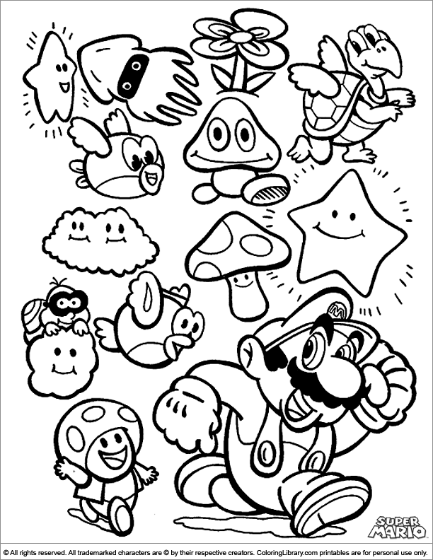 Coloring Sheet Super Mario Colouring Pages