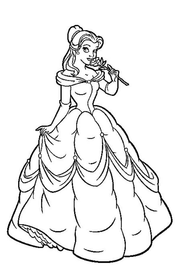 Belle Easy Disney Princess Coloring Pages