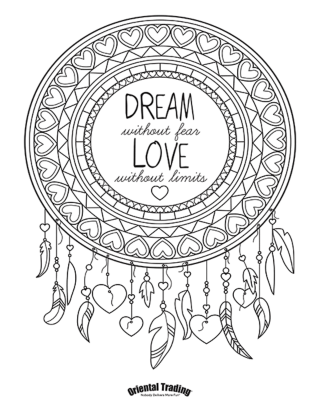 Coloring Sheet Printable Dream Catcher Coloring Pages