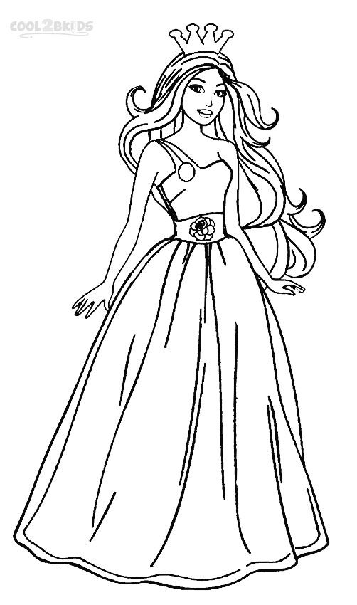 Barbie Doll Coloring Pages For Kids