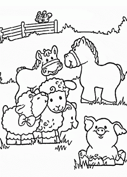 Coloring Farm Animals For Kids