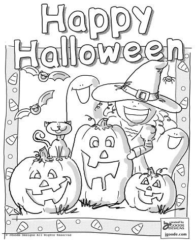 Coloring Page Halloween Pictures For Kids To Color
