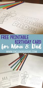 Coloring Printable Birthday Cards For Dad