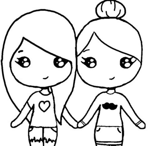 Beautiful Friendship Bff Coloring Pages For Girls