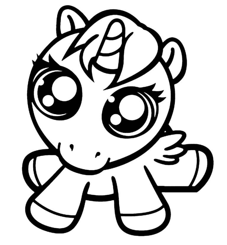 Beautiful Super Cute Cute Baby Unicorn Coloring Pages