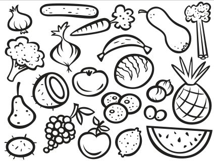 Coloring Sheet Fruits And Vegetables Coloring Pages