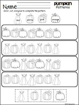 Fall Pattern Worksheets For Preschool