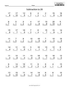 2nd Grade Addition Facts To 20 Worksheets