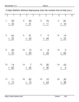 Math Worksheets For Grade 3 Addition With Regrouping