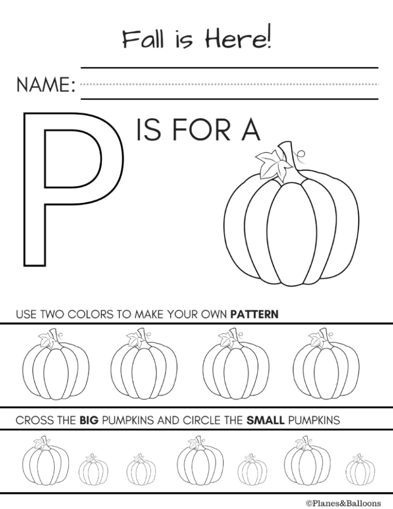 Free Printable Fall Worksheets For Toddlers
