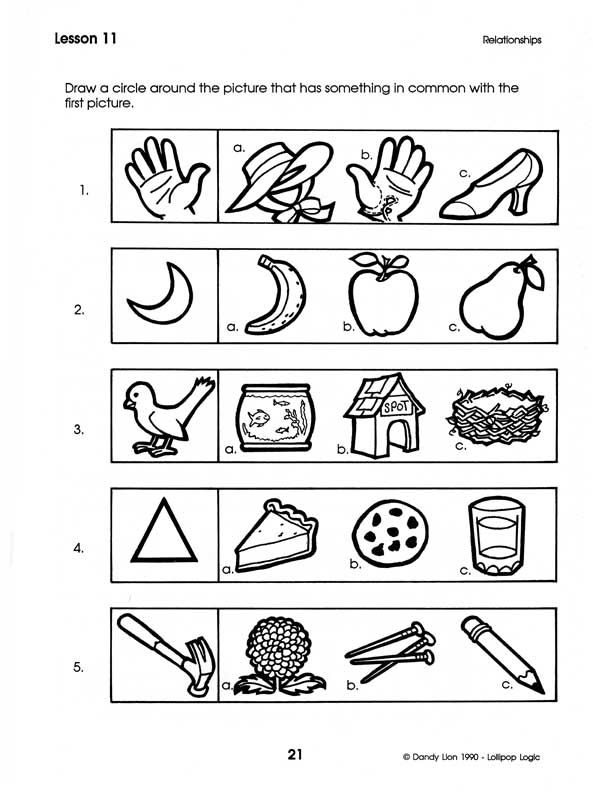 Critical Thinking Preschool Iq Worksheets For Kindergarten