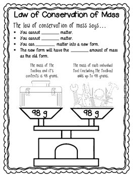 Conservation Of Matter 5th Grade Worksheet
