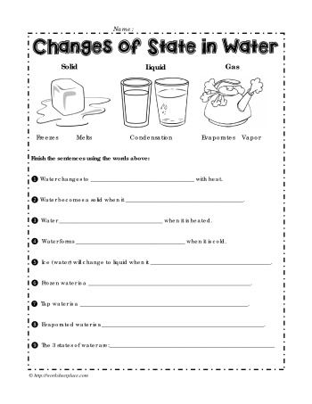 2nd Grade Changes In Matter Worksheets