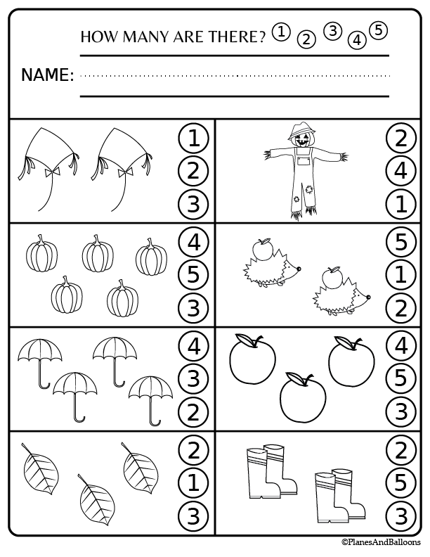 Fall Worksheets For Kindergarten Pdf