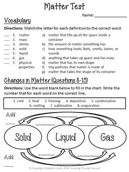 Phases Of Matter Worksheet Grade 1