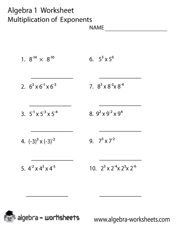 Simplifying Expressions With Exponents Worksheet With Answers