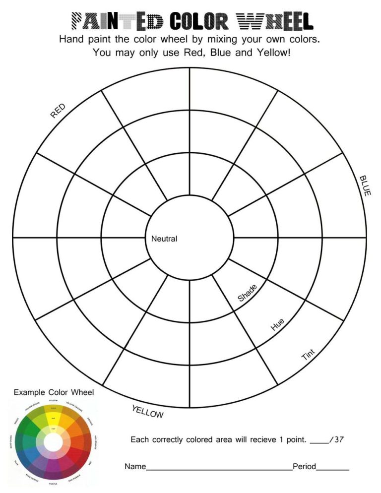 Printable Color Wheel Template For Teachers