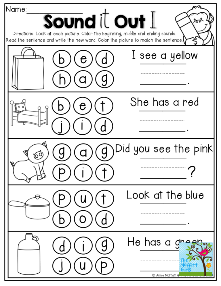 Beginning And Ending Sounds Worksheets For Kindergarten