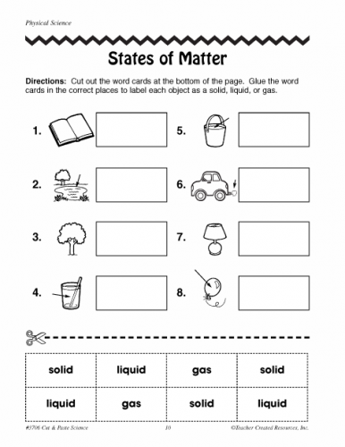 States Of Matter Worksheet 1st Grade