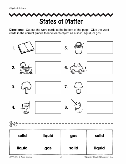 States Of Matter Worksheets Grade 2