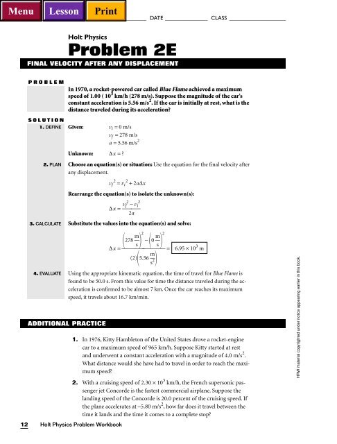 Holt Physics Motion In One Dimension Worksheet Answers