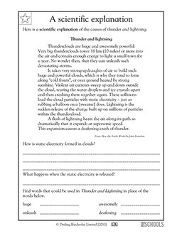 Reading Comprehension Free Printable 4th Grade Language Arts Worksheets