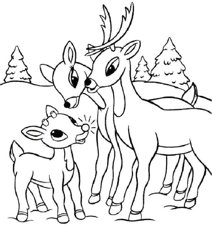 Printable Deer Family Coloring Pages
