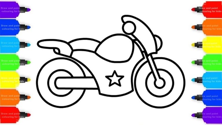 Motorcycle Easy Coloring Pages For Boys
