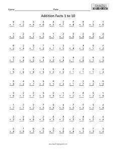 Addition Printable Timed Math Drills