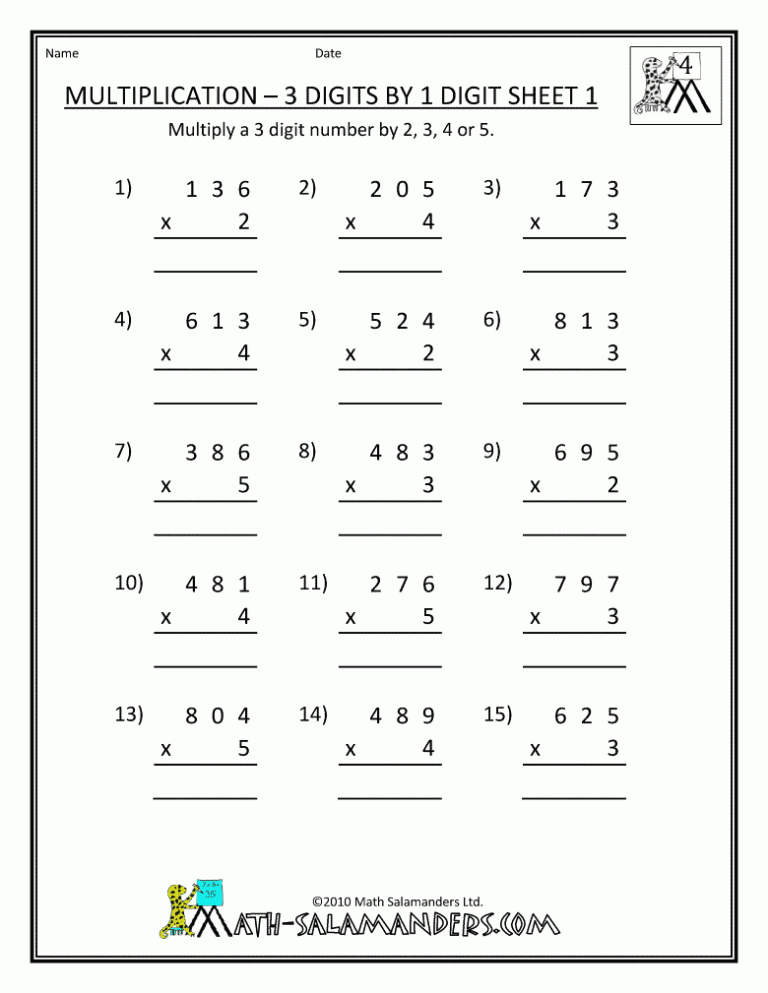Math Worksheets For Kindergarten Counting 1-20