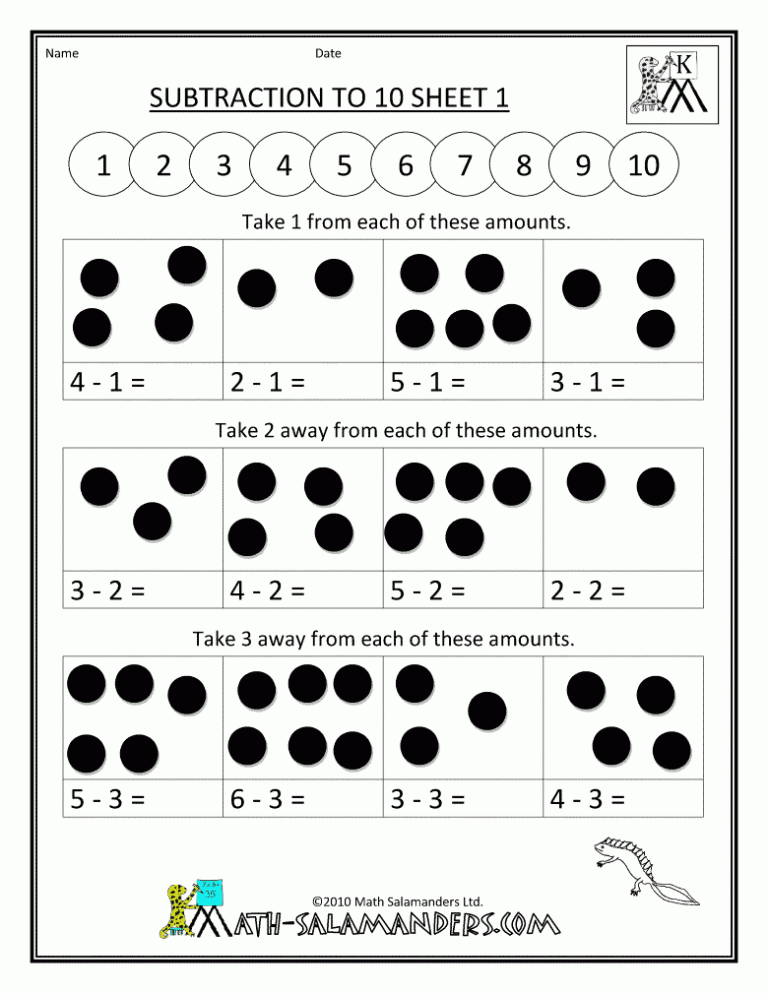 Printable Singapore Math Kindergarten Worksheets