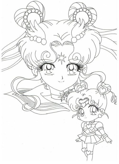 Chibi Cute Sailor Moon Coloring Pages