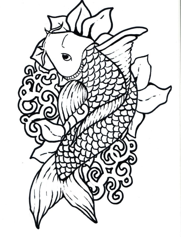 Koi Fish Coloring Sheet