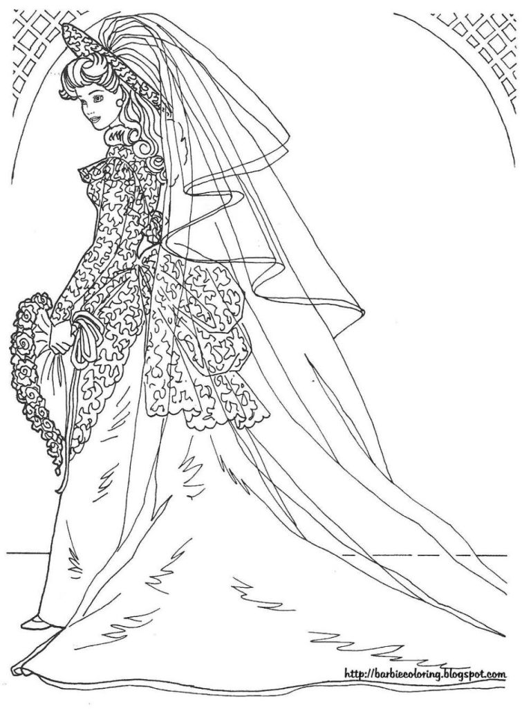 Wedding Summer Barbie Coloring Pages