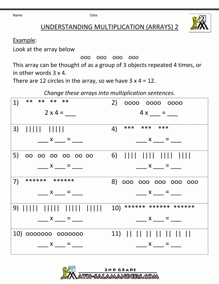 2nd Grade Early Multiplication Worksheets