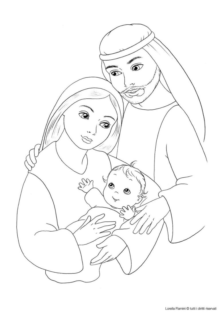Holy Family Coloring Pages Free