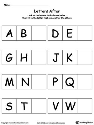 Alphabet Identification Kindergarten English Worksheets