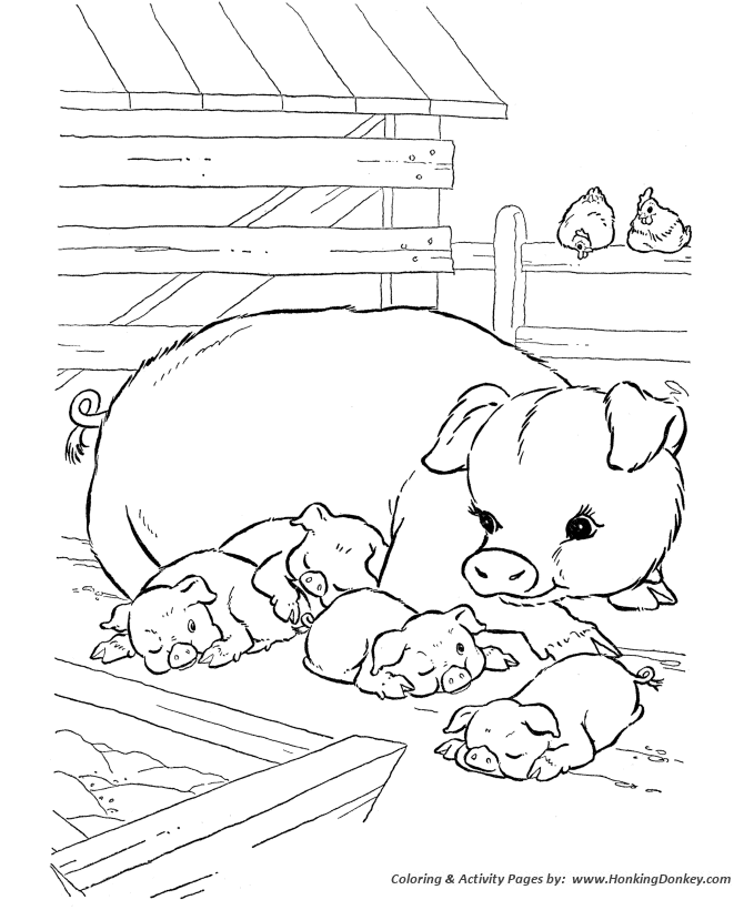 Farm Animal Coloring Pages For Kids