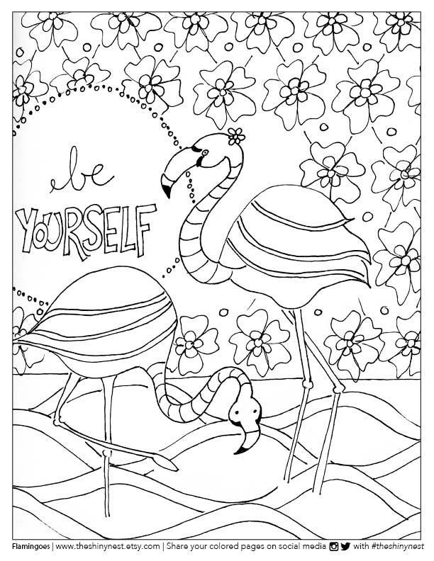 Printable Cute Flamingo Coloring Pages