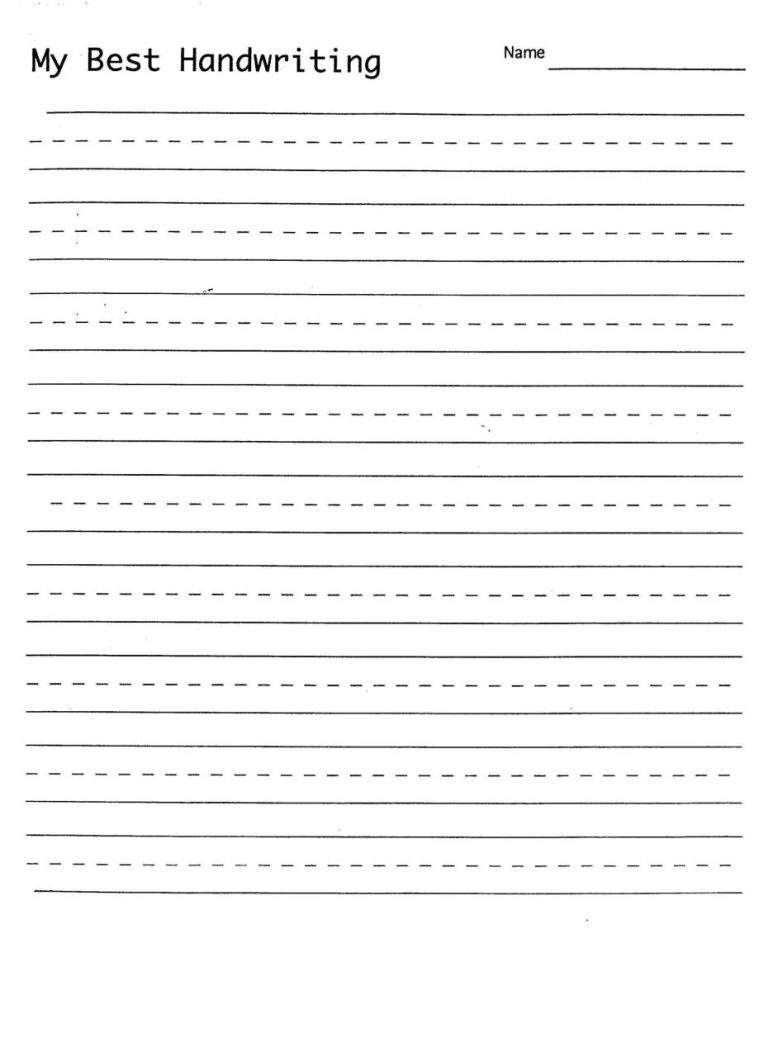 Printable Handwriting Practice Sheets For Kids