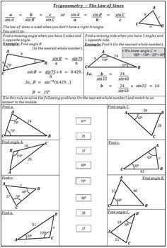 Law Of Sines Worksheet