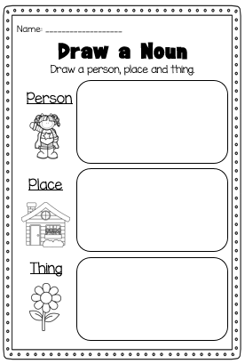 Nouns Worksheet For Kindergarten